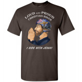 (SALE) Loud and Proud Christian Biker I Ride with Jesus Artwork Unisex T-Shirt