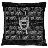 Faith Bikers Motorcycle Collage Pillow Case Cover - Marble