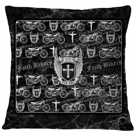 Faith Bikers Motorcycle Collage Pillow Case Cover - Marble