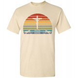 ON SALE! Faith Bikers Retro Sun and Cross Design T-Shirt (Unisex)