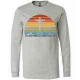 Faith Bikers Retro Sun and Cross Design Long Sleeve T-Shirt Premium