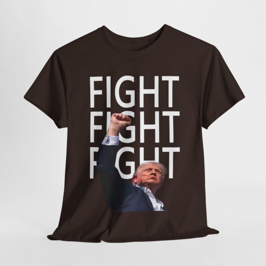 FIGHT FIGHT FIGHT T-Shirt with Trump - Patriotic Apparel