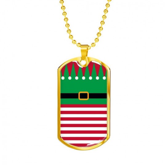 Christmas Elf - Gold Dog Tag