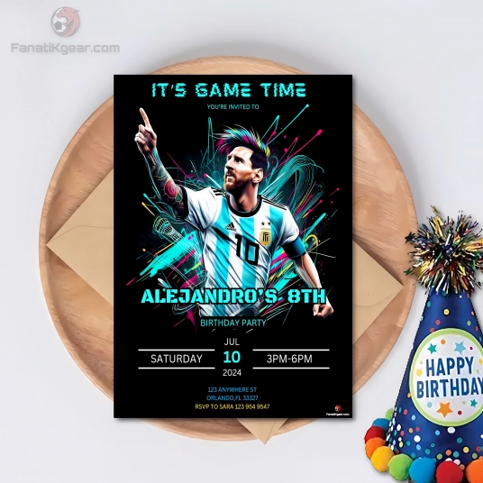 Messi Birthday invitation