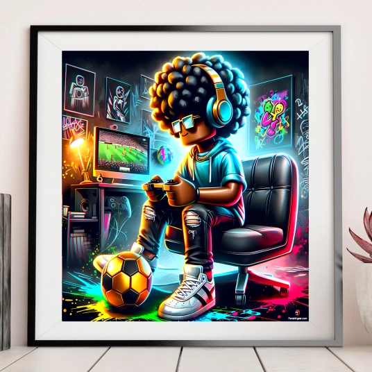 Afro Roblox Digital Poster