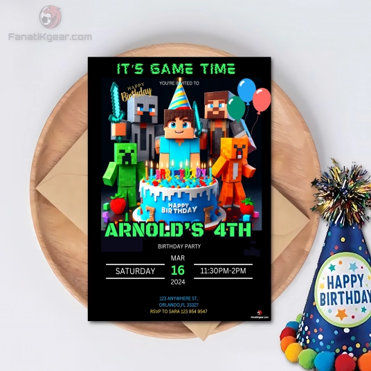 Minecraft Birthday invite