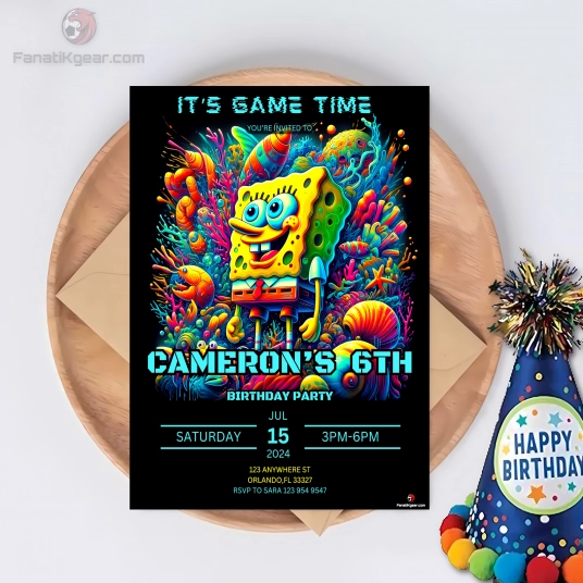 Sponge Bob Birthday invite