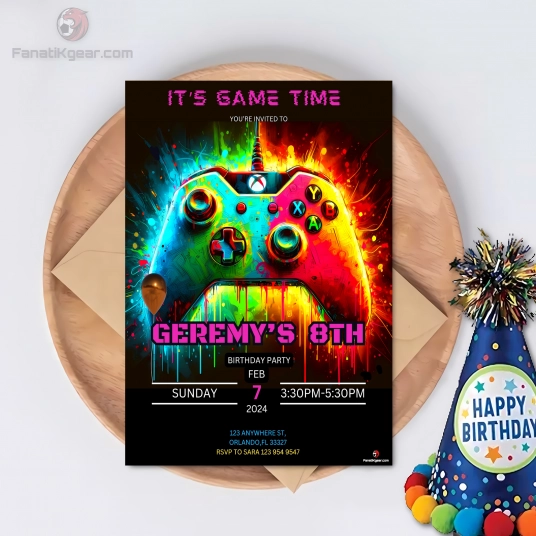 Video Game Birthday invite