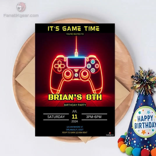 Video Game Birthday invite