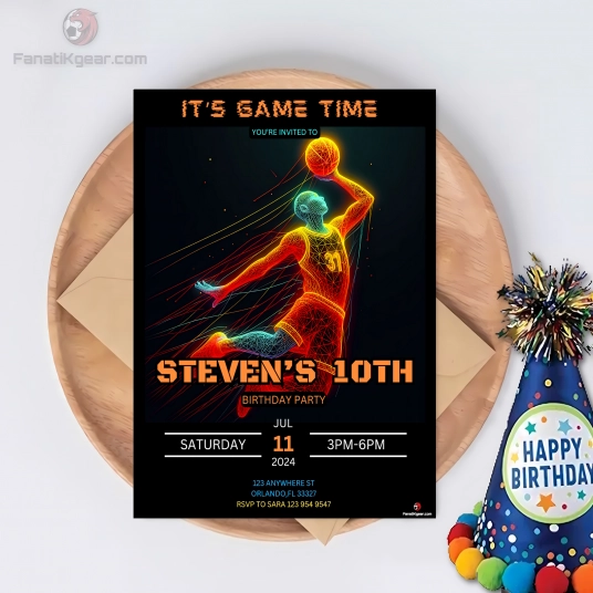 Basketball Birthday invite