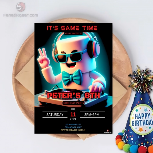Marshmello Birthday invite