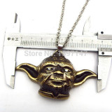 Star Wars Gold Bronze Jedi Master Yoda Pendant Necklace