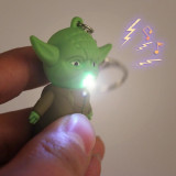 Star Wars Yoda LED Flashlight Home/Car Rubber Metal Keychain With Sound