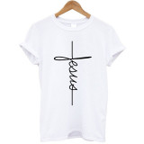 Jesus Cross T-Shirt for Women Short Sleeve