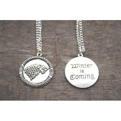 Game of Thrones Winter is Coming Wolf Pendant Necklace
