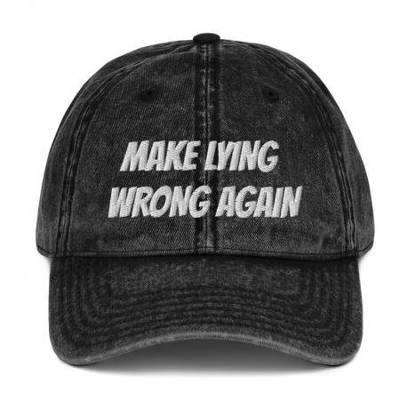 Vintage Cotton Twill Cap - 'Make Lying Wrong Again'