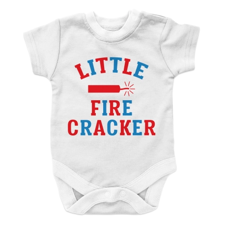 Little Fire Cr*cker Baby Onesies White