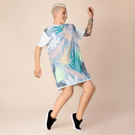 Fibermerix Women's All-Over Print T-Shirt Dress