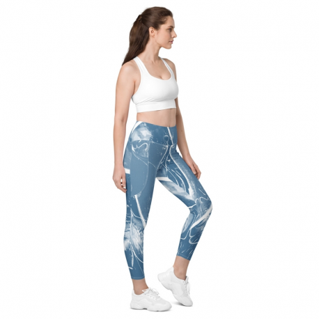 Fibermerix Leggings with Pockets Lite-Jeans Blue
