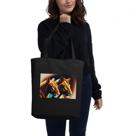 Fibermerix Fashion Reusable Lion-Lioness Organic Eco Designer Tote Bag