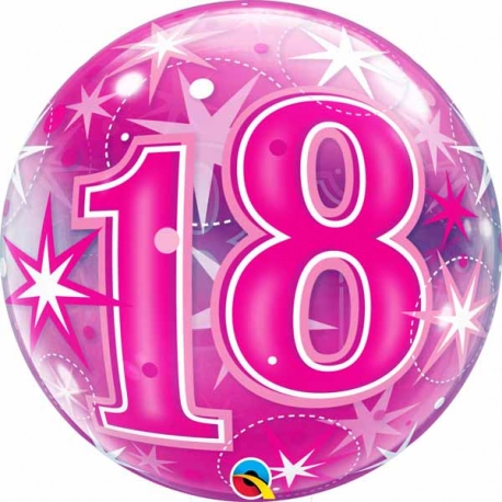 18th Birthday Starburst Sparkle Pink