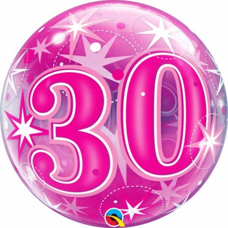 30th Birthday Starburst Sparkle Pink