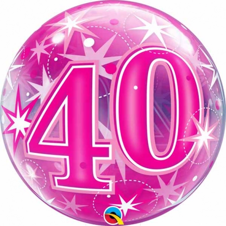 40th Birthday Starburst Sparkle Pink