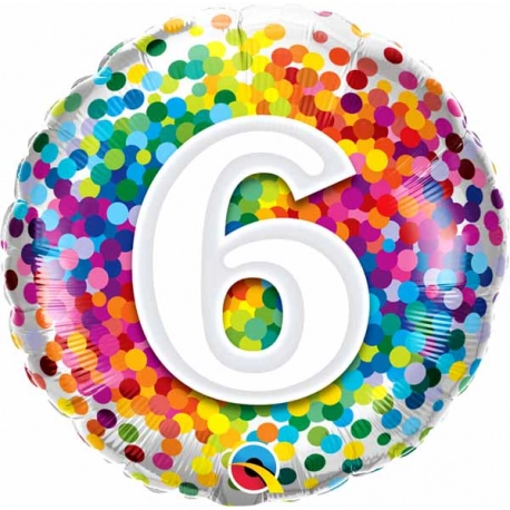 6th Birthday Rainbow Confetti