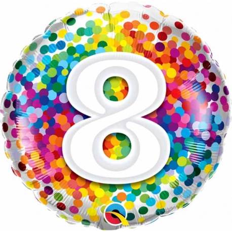 8th Birthday Rainbow Confetti