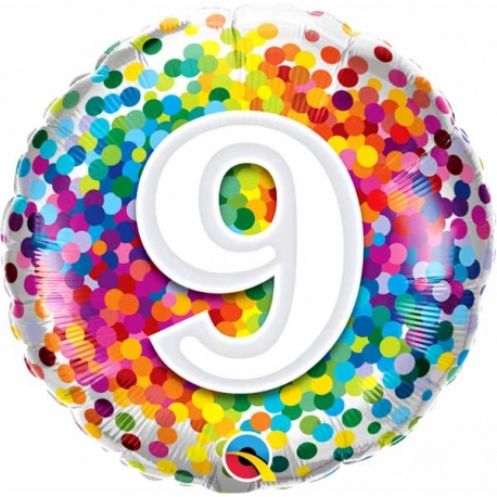 9th Birthday Rainbow Confetti