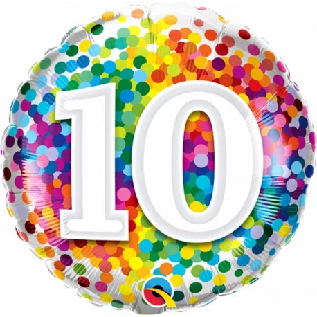 10th Birthday Rainbow Confetti