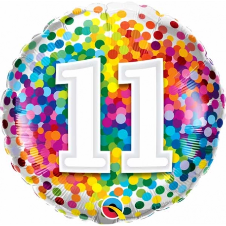 11th Birthday Rainbow Confetti