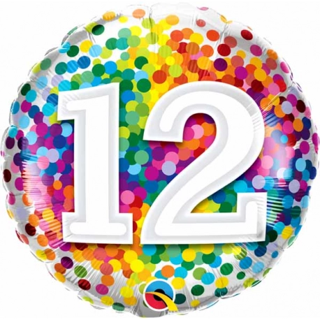 12th Birthday Rainbow Confetti