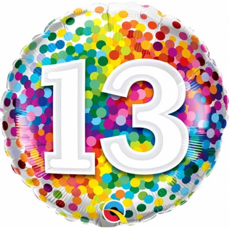 13th Birthday Rainbow Confetti