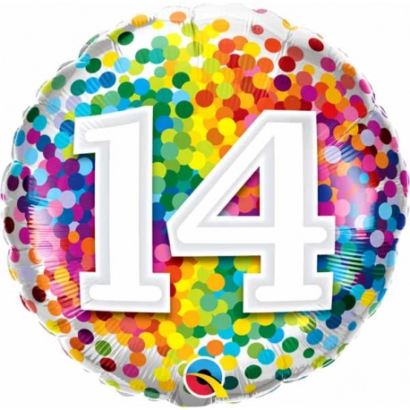 14th Birthday Rainbow Confetti