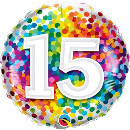 15th Birthday Rainbow Confetti