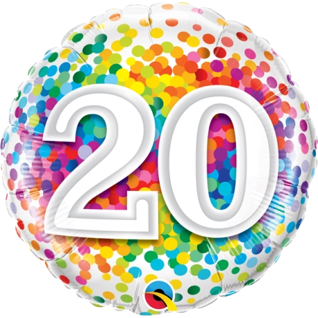 20th Birthday Rainbow Confetti