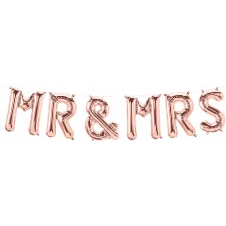Mr & Mrs -Air-Filled Rose Gold Letter Package