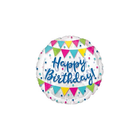 Happy Birthday - Confetti Inside Clear Super Shape Balloon
