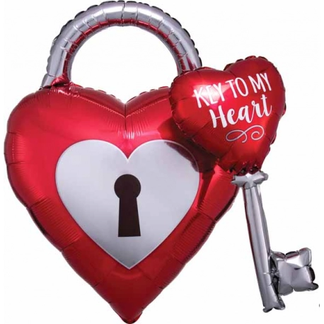 Key To My Heart 3D Effect - Super Shape Balloon