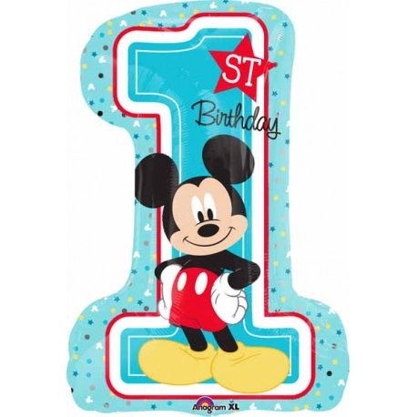 1st Birthday Mickey Mouse - Super Shape Balloon