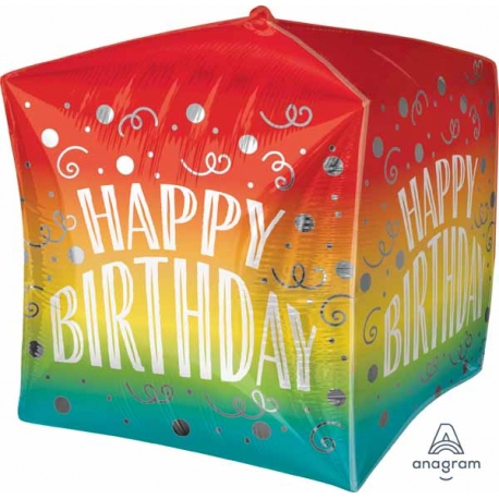 Happy Birthday Gradient Swirls - Cubez Balloon