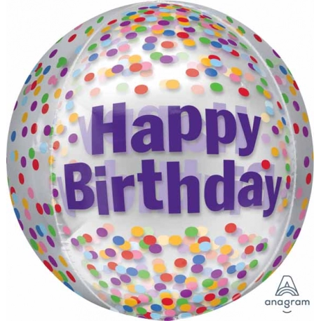 Happy Birthday Funfetti - Orbz Balloon