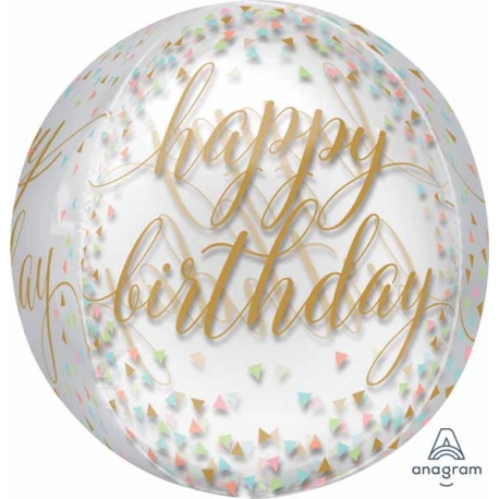 Pastel Happy Birthday confetti - Orbz Balloon