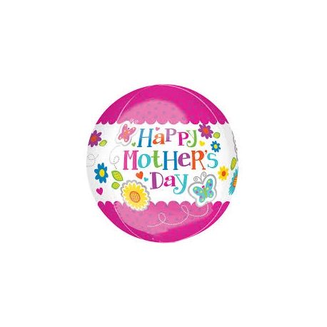 Happy Mothers Day Flowers and Butterflies - Orbz Balloon