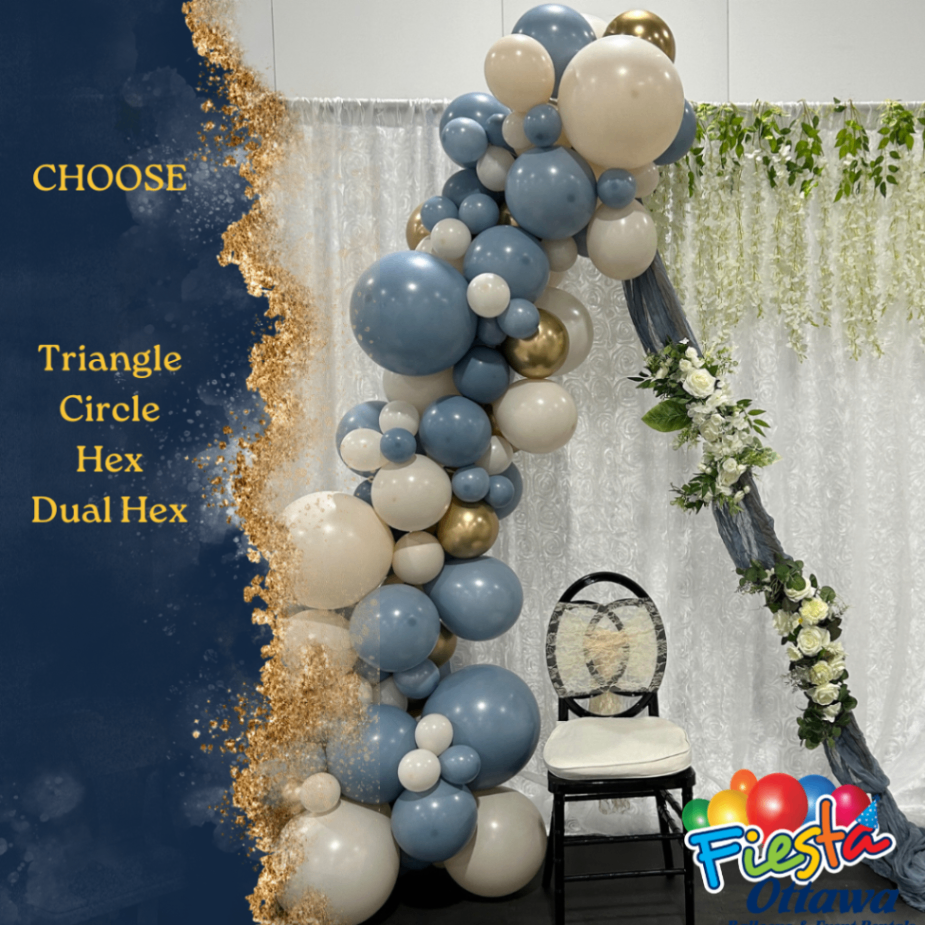 Organic Balloons on Triangle Rental Arch