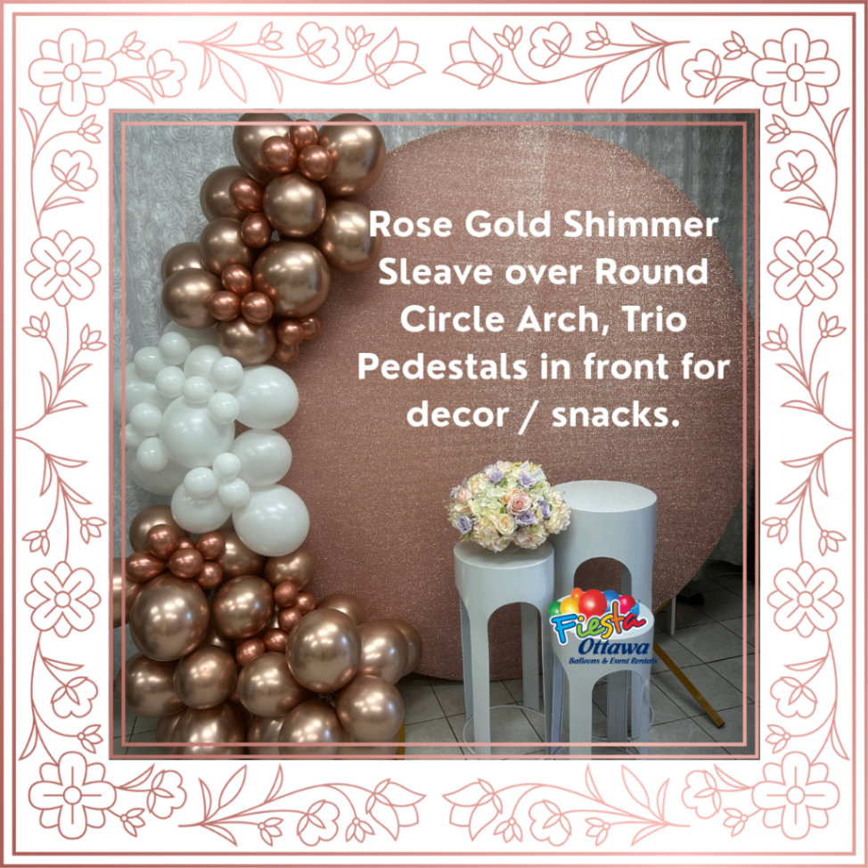 Organic Garland on Rental Arch with Shimmer cover