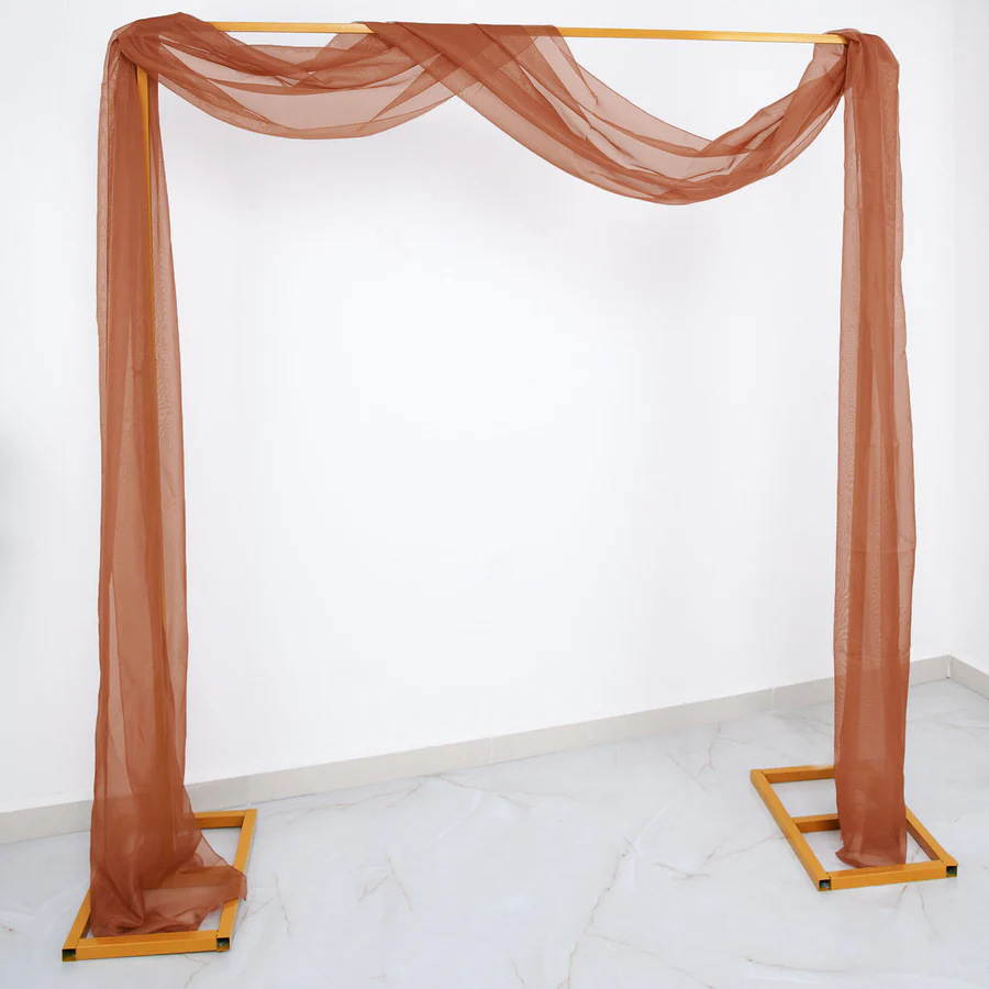 rental ottawa Terracotta Sheer Organza Wedding Arch Drapery