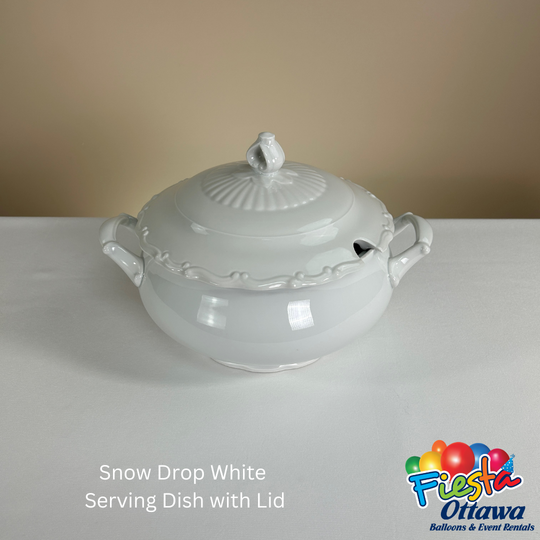 snow drop white serving dish with lid rental ottawa