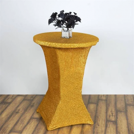 Gold Metallic Spandex/Cocktail Table Cover